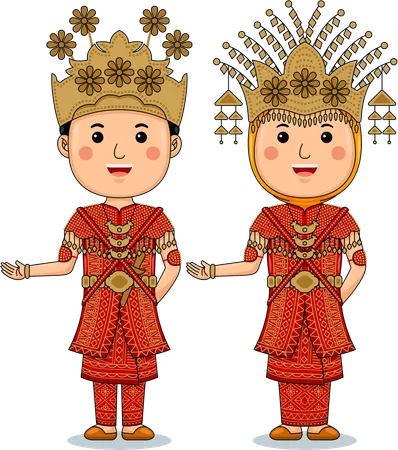 Couple wear Batak Mandailing  Illustration