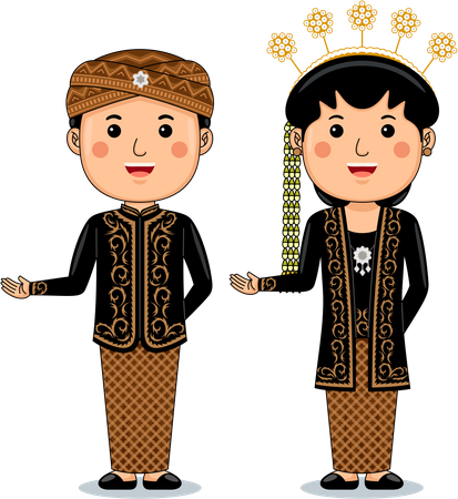Couple wear Batak Simalungun  Illustration