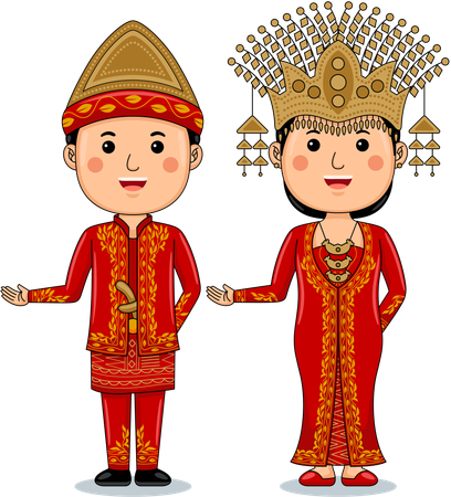 Couple wear Batak Simalungun  Illustration