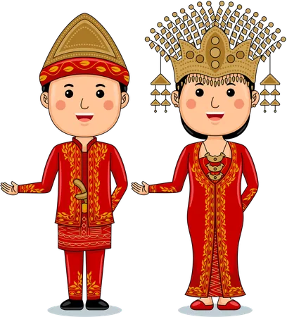 Couple wear Batak Simalungun  Illustration