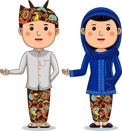 Couple wear Batak Toba  Illustration