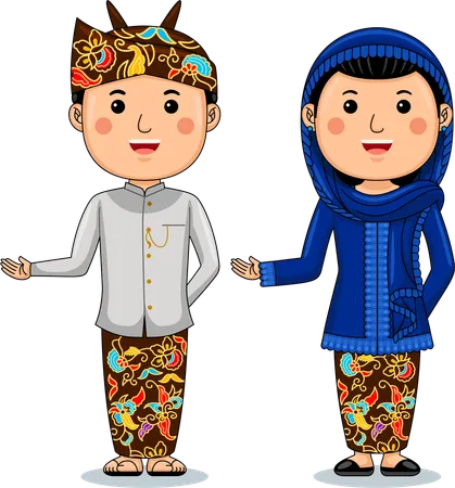 Couple wear Batak Toba  Illustration