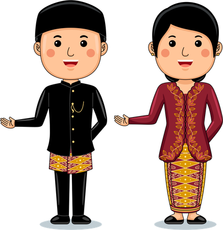 Couple wear Bundo Kanduang  Illustration