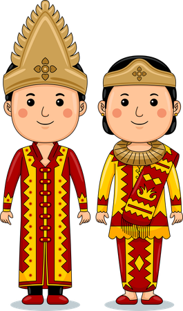 Couple wear Nias Clothes  Illustration