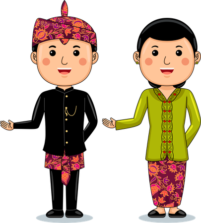 Couple wear Nias Clothes  Illustration