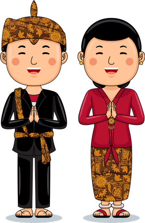Couple wear Traditional Cloth greetings welcome to Madura  Illustration