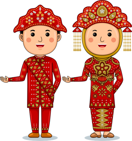 Couple wear Ulee Balang  Illustration