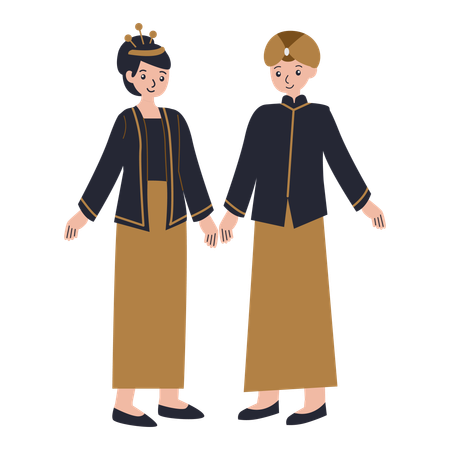 Couple wearing Jawa Tengah  Illustration