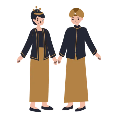 Couple wearing Jawa Tengah  Illustration