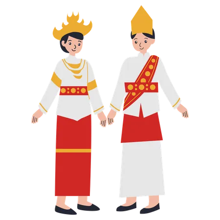 Couple wearing Lampung  Illustration