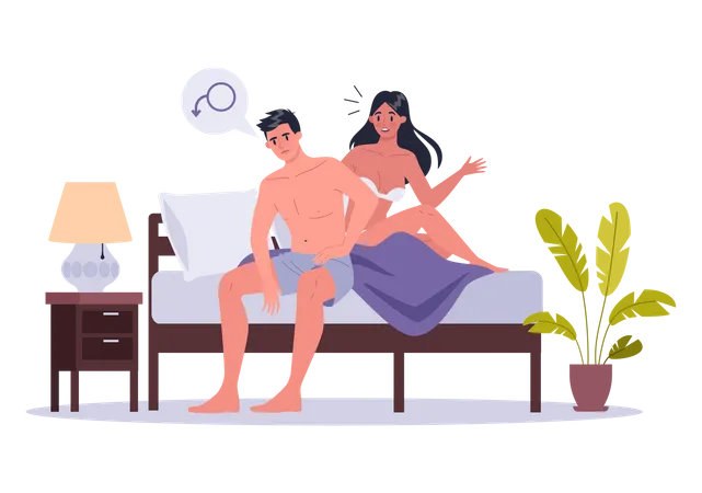 Couple with bad sex life Illustration