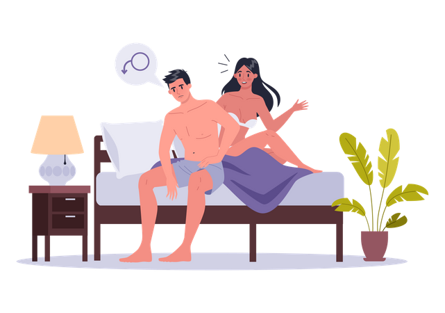 Couple with bad sex life  Illustration
