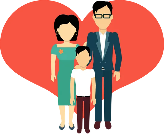 Happy Family Concept Banner Design Flat Style Young Family Man And A Woman With A Son Mother And Father With Child Happiness Lifestyle Vector Illustration Illustration