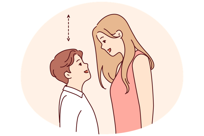 Couple with different height  Illustration