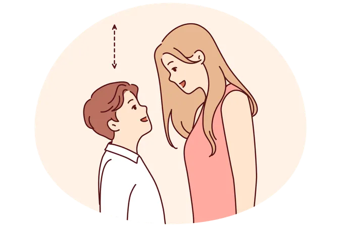 Couple with different height  Illustration