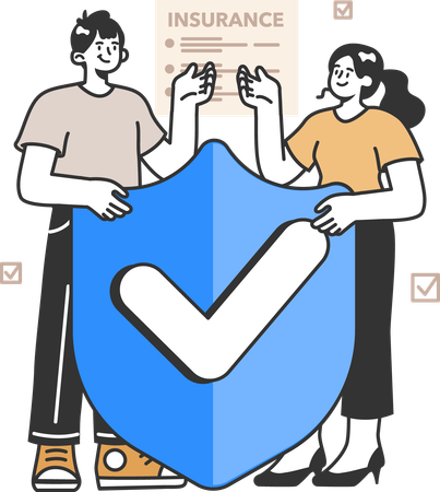 Couple with Insurance  Illustration