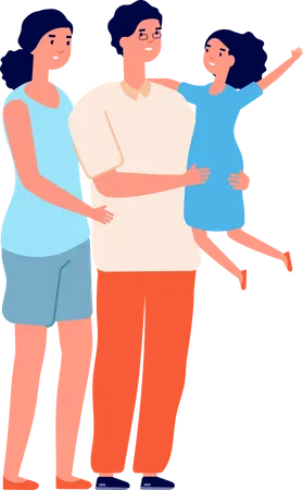 Couple with kid  Illustration