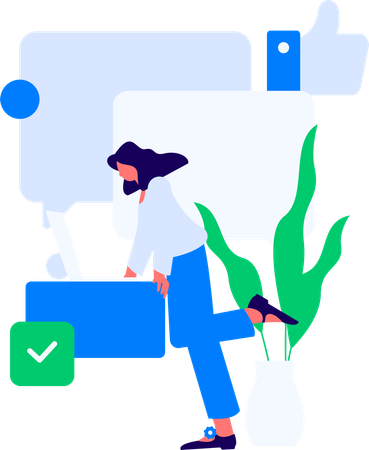 Couple with Rating And Review  Illustration