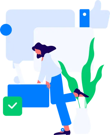 Couple with Rating And Review  Illustration
