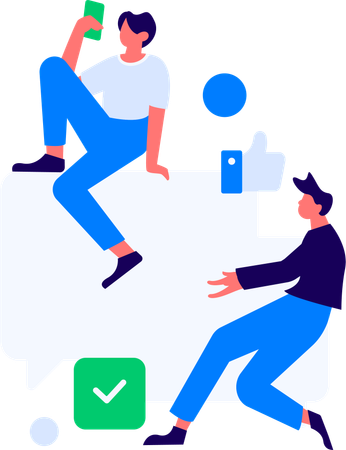 Couple with Rating And Review  Illustration