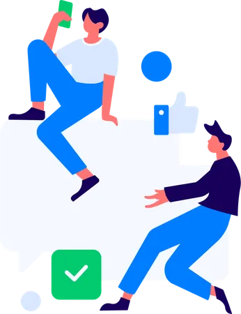 Couple with Rating And Review  Illustration
