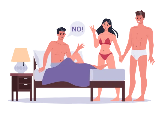 Couple with sex life problem Illustration