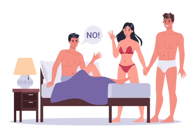 Couple with sex life problem  Illustration