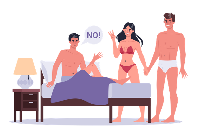 Couple with sex life problem  Illustration