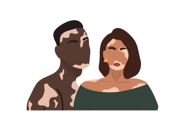 Couple with Vitiligo Illustration