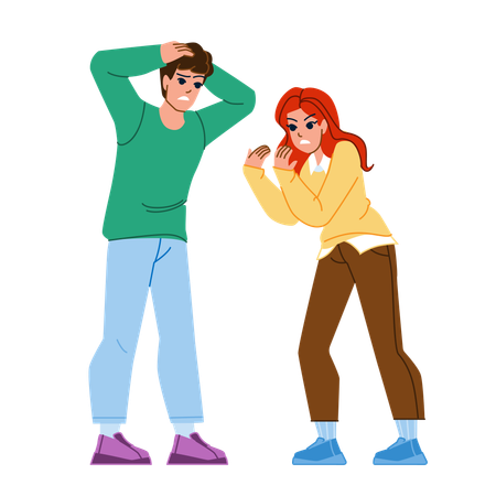 Couple yelling  Illustration