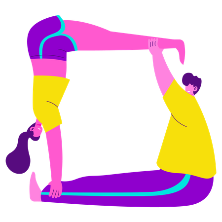 Couple Yoga Pose  Illustration