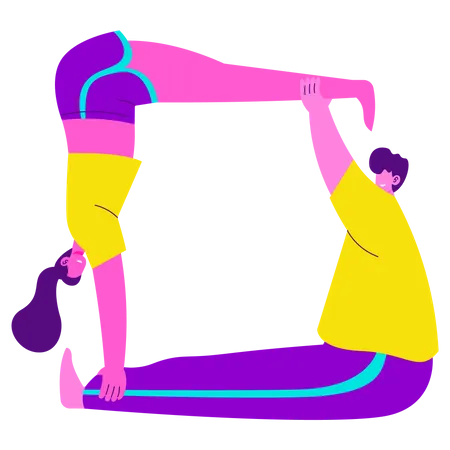 Couple Yoga Pose  Illustration
