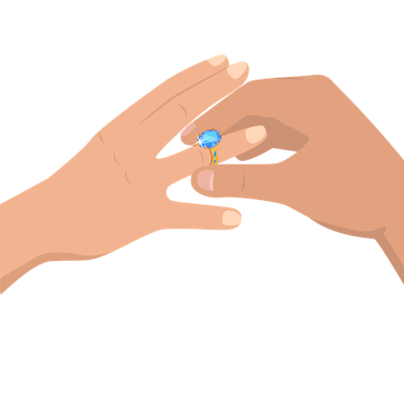 Couples are exchanging rings  Illustration