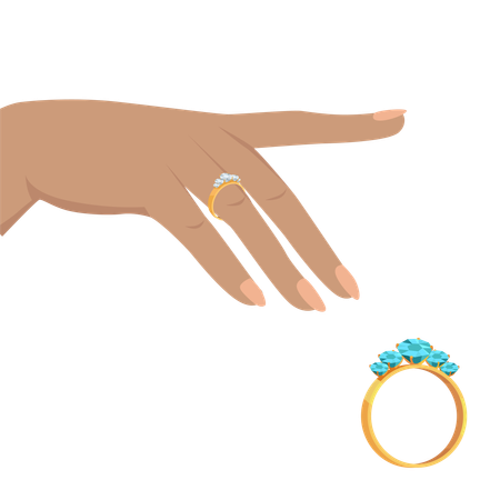 Couples are exchanging rings  Illustration