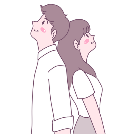 Couples debout ensemble  Illustration