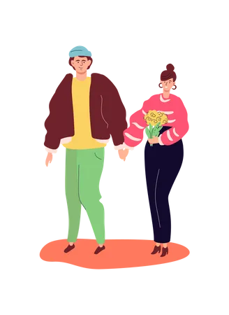 Couples on a date  Illustration