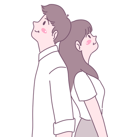 Couples standing together Illustration