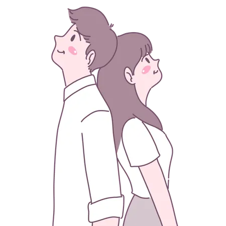 Couples standing together Illustration