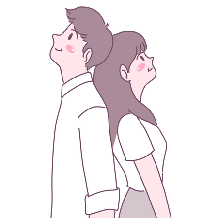 Couples standing together  Illustration