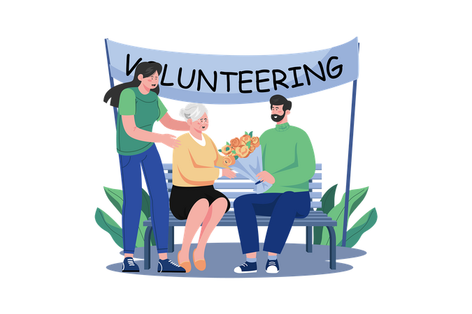 Couple's Volunteer Work at Women's Shelter  Illustration