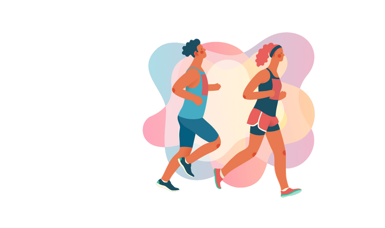 Marathoniens hommes et femmes  Illustration