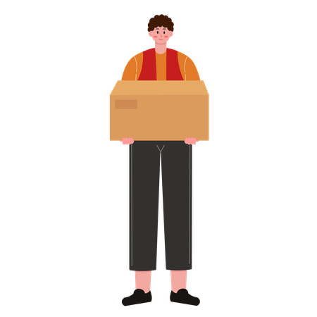Courier boy carrying package  Illustration