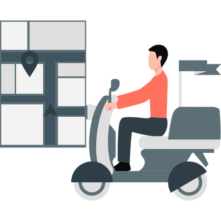 Courier boy delivering parcel  Illustration