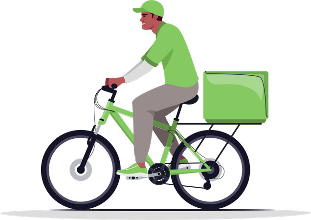 Courier delivery on bike  Illustration