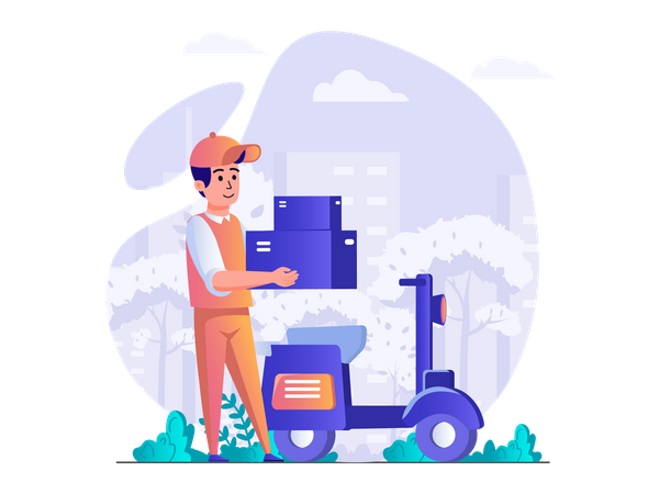 Courier delivery person Illustration