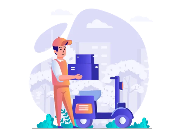 Courier delivery person  Illustration