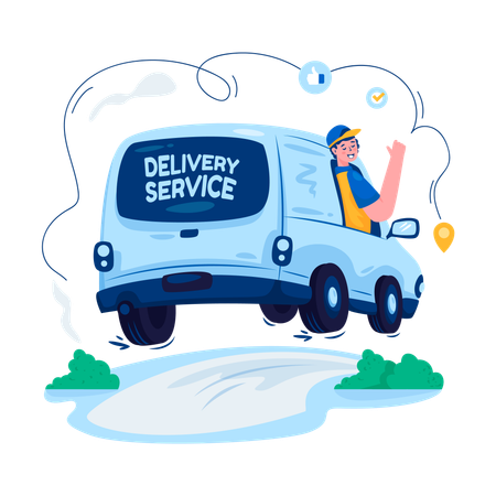 Courier is on the way  Illustration