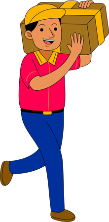 Courier man with delivery boxes  Illustration