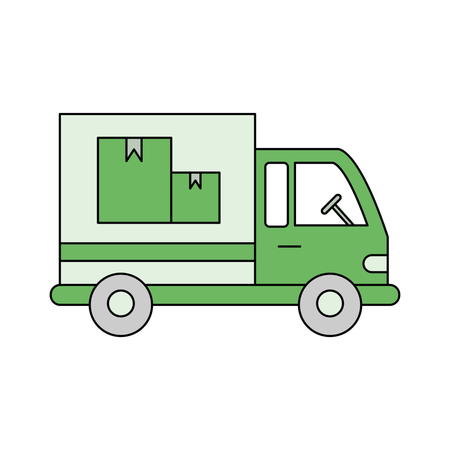 Courier pickup truck  Illustration