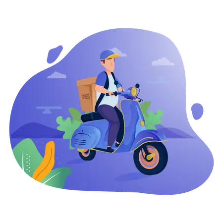 Courier ready to deliver  Illustration